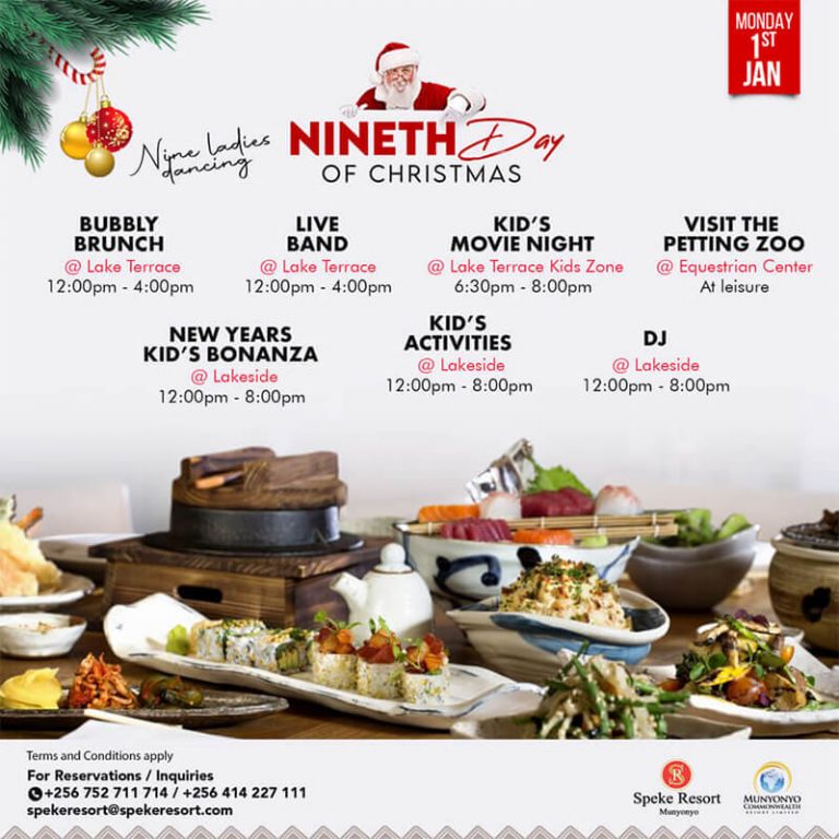 Speke Resort Munyonyo nineth day of christmas special offer