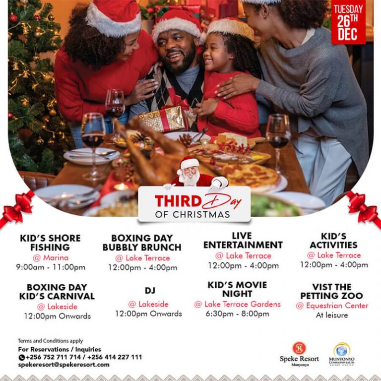 Speke Resort Munyonyo third day of christmas special offer